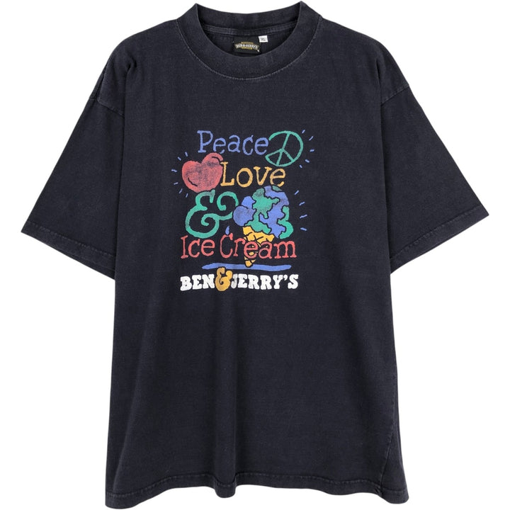 Ben & Jerry's advertising t-shirt, men's size XL (equivalent) unclear black type Vintage Second Hand