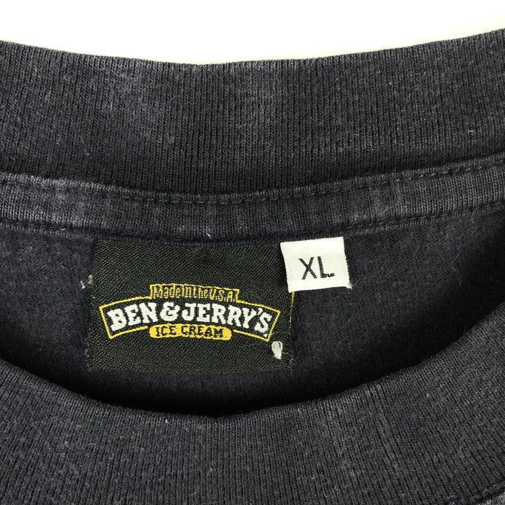 Ben & Jerry's advertising t-shirt, men's size XL (equivalent) unclear black type Vintage Second Hand