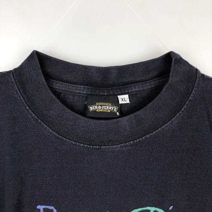 Ben & Jerry's advertising t-shirt, men's size XL (equivalent) unclear black type Vintage Second Hand