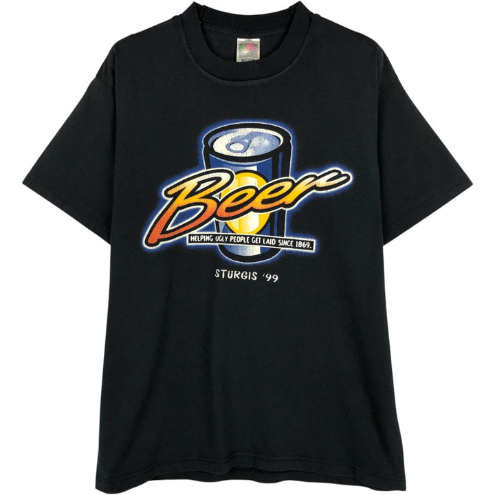 90'S Fruit of the Loom BEST 59th Sturgis Motorcycle Rally Motorcycle T-shirt Men's L equivalent cotton black type Vintage Second Hand