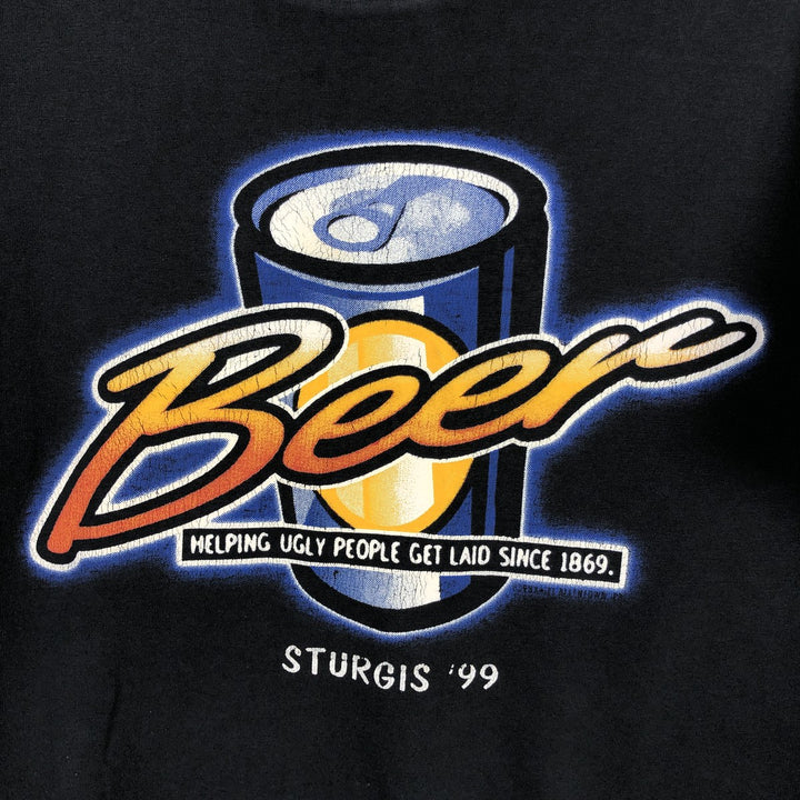 90'S Fruit of the Loom BEST 59th Sturgis Motorcycle Rally Motorcycle T-shirt Men's L equivalent cotton black type Vintage Second Hand