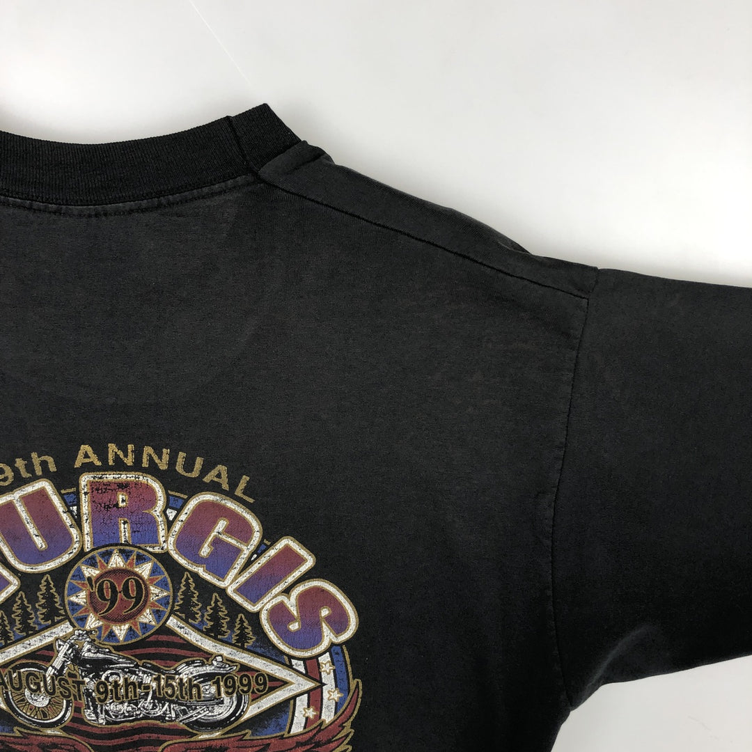 90'S Fruit of the Loom BEST 59th Sturgis Motorcycle Rally Motorcycle T-shirt Men's L equivalent cotton black type Vintage Second Hand