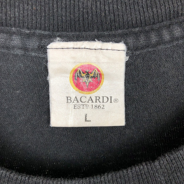 BACARDI GOLD Advertising T-Shirt, Made in USA, Men's Size L (equivalent) cotton black type Vintage Second Hand