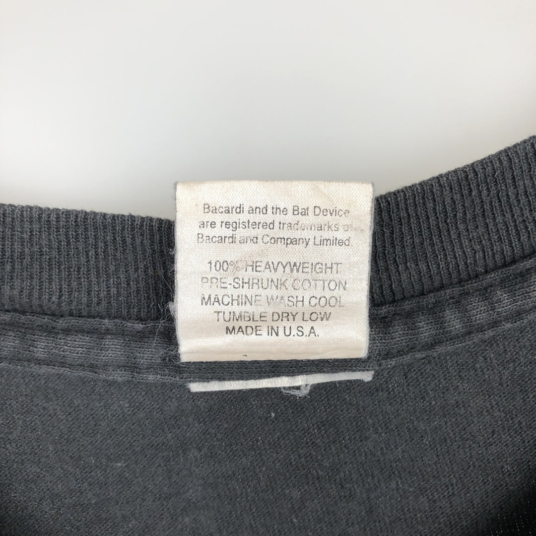BACARDI GOLD Advertising T-Shirt, Made in USA, Men's Size L (equivalent) cotton black type Vintage Second Hand