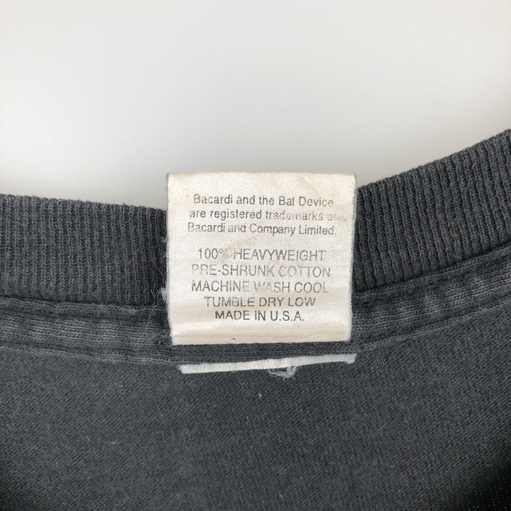 BACARDI GOLD Advertising T-Shirt, Made in USA, Men's Size L (equivalent) cotton black type Vintage Second Hand