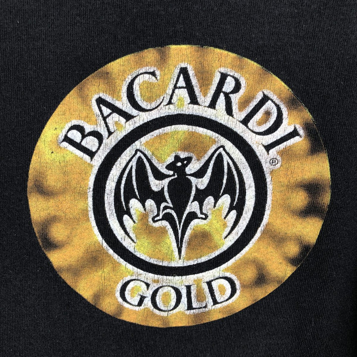 BACARDI GOLD Advertising T-Shirt, Made in USA, Men's Size L (equivalent) cotton black type Vintage Second Hand