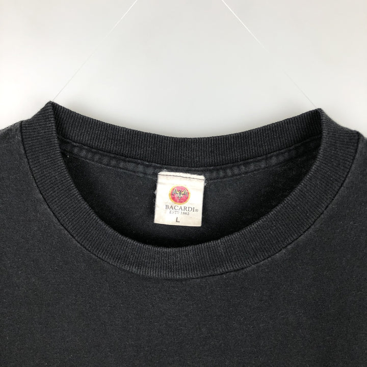 BACARDI GOLD Advertising T-Shirt, Made in USA, Men's Size L (equivalent) cotton black type Vintage Second Hand