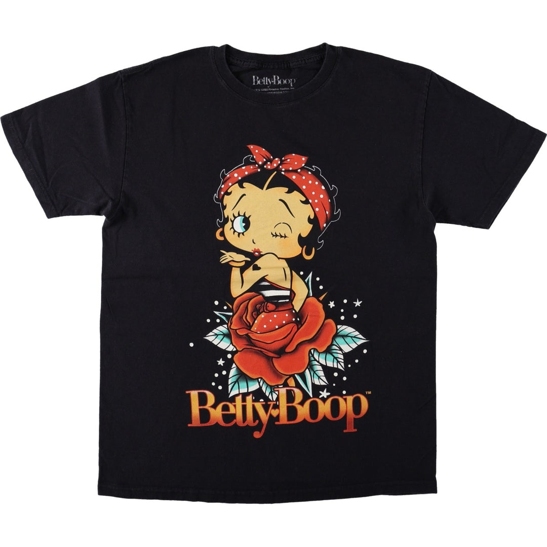 BETTY BOOP Betty Boop character print T-shirt, men's size M cotton black type Vintage Second Hand