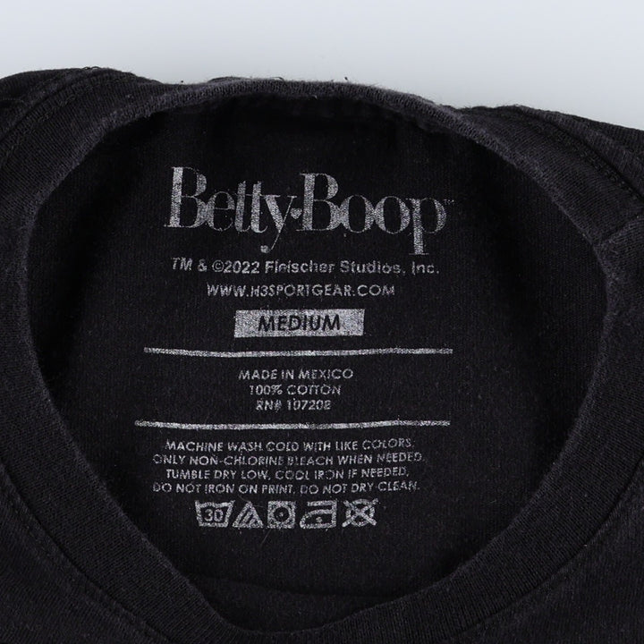 BETTY BOOP Betty Boop character print T-shirt, men's size M cotton black type Vintage Second Hand