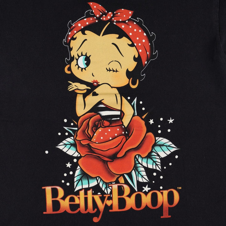 BETTY BOOP Betty Boop character print T-shirt, men's size M cotton black type Vintage Second Hand