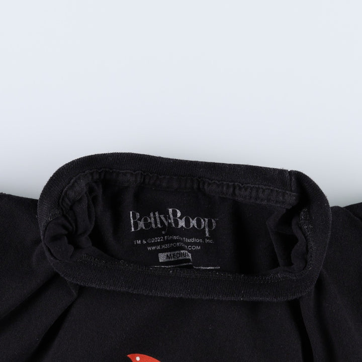 BETTY BOOP Betty Boop character print T-shirt, men's size M cotton black type Vintage Second Hand