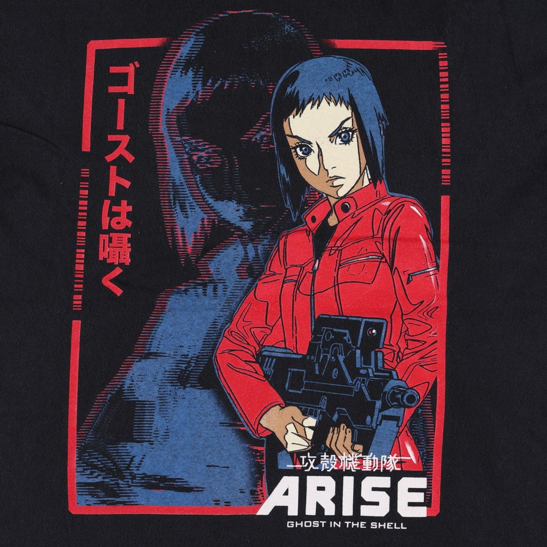 BIOWORLD GHOST IN THE SHELL ARIZE Motoko Kusanagi Anime Character Print T-Shirt (Men's Size M) cotton black type Vintage Second Hand