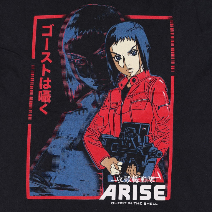 BIOWORLD GHOST IN THE SHELL ARIZE Motoko Kusanagi Anime Character Print T-Shirt (Men's Size M) cotton black type Vintage Second Hand