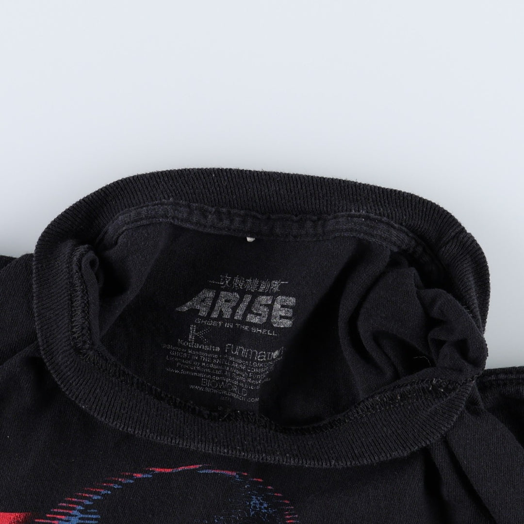 BIOWORLD GHOST IN THE SHELL ARIZE Motoko Kusanagi Anime Character Print T-Shirt (Men's Size M) cotton black type Vintage Second Hand