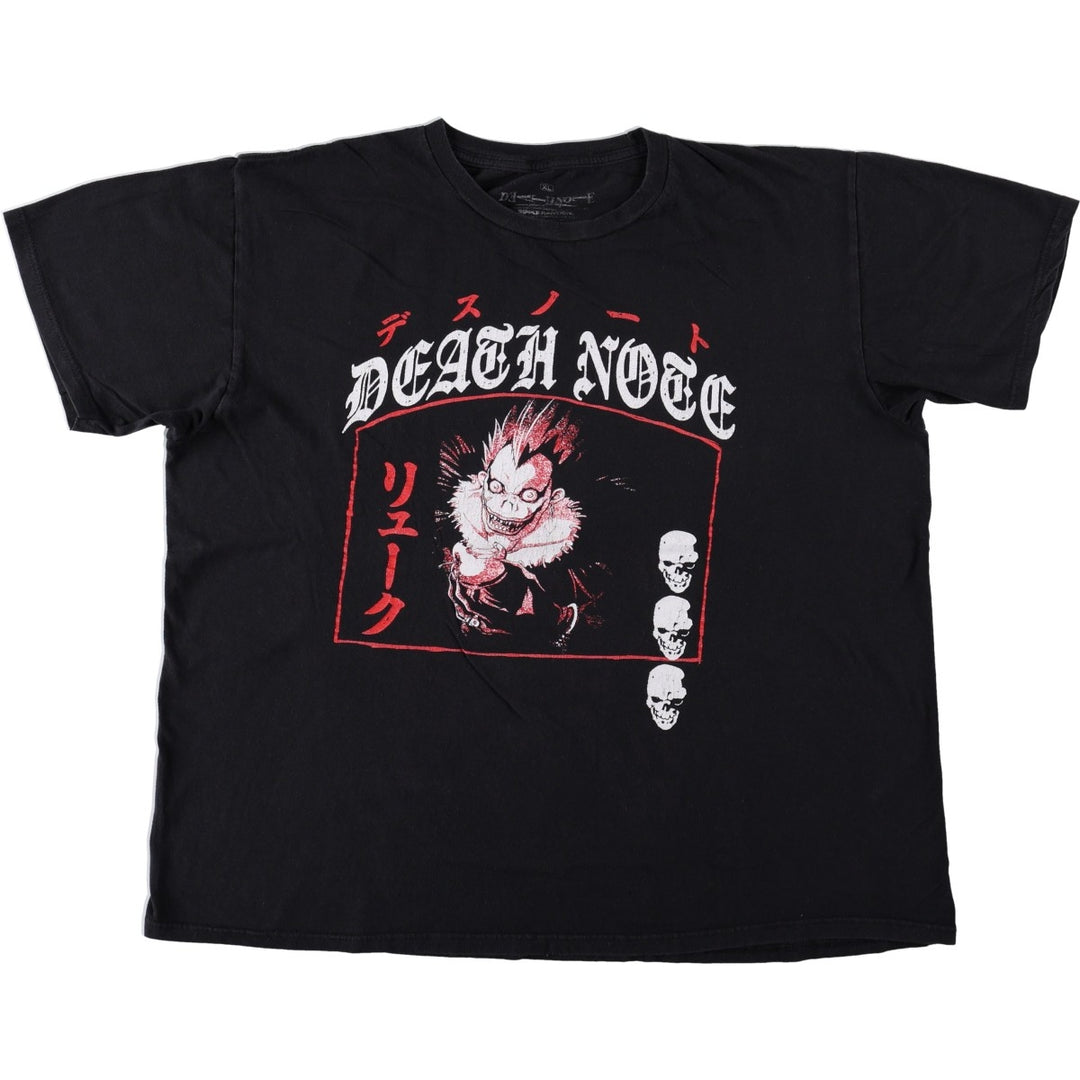 Ripple Junction Death Note Ryuk Skull Pattern Anime Character Print T-Shirt (Men's XL equivalent) unclear black type Vintage Second Hand