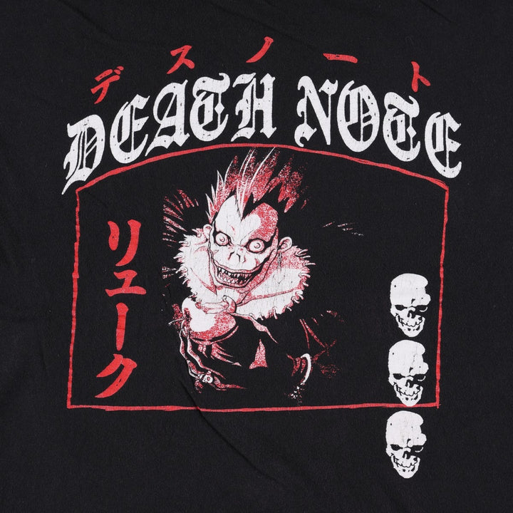 Ripple Junction Death Note Ryuk Skull Pattern Anime Character Print T-Shirt (Men's XL equivalent) unclear black type Vintage Second Hand