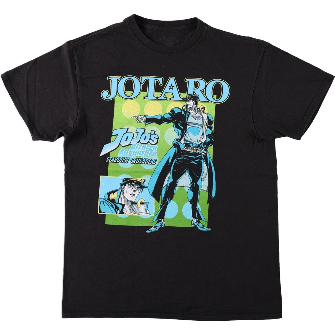 Ripple Junction JoJo's Bizarre Adventure Jotaro Kujo Anime Character Print T-Shirt (Men's Size M) unclear black type Vintage Second Hand