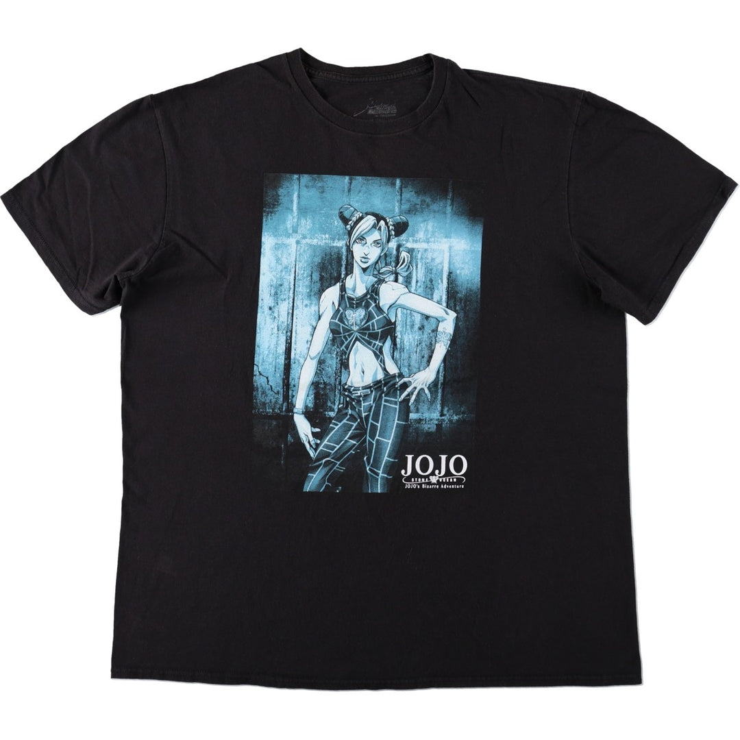 JoJo's Bizarre Adventure Jolyne Cujoh Anime Character Print T-Shirt (Men's XL equivalent) cotton black type Vintage Second Hand