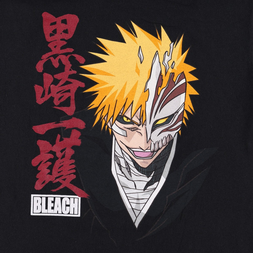 Ripple Junction BLEACH Kurosaki Ichigo Anime Character Print T-Shirt (Men's Size M) cotton black type Vintage Second Hand