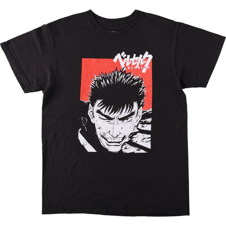 BERSERK Guts Anime Character Print T-Shirt (Men's Size M) cotton black type Vintage Second Hand