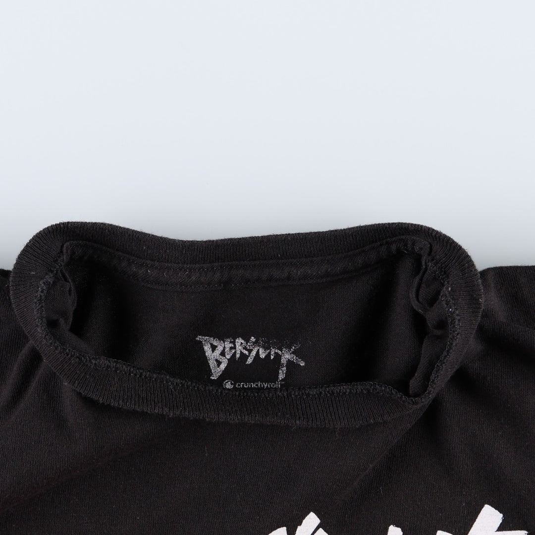 BERSERK Guts Anime Character Print T-Shirt (Men's Size M) cotton black type Vintage Second Hand