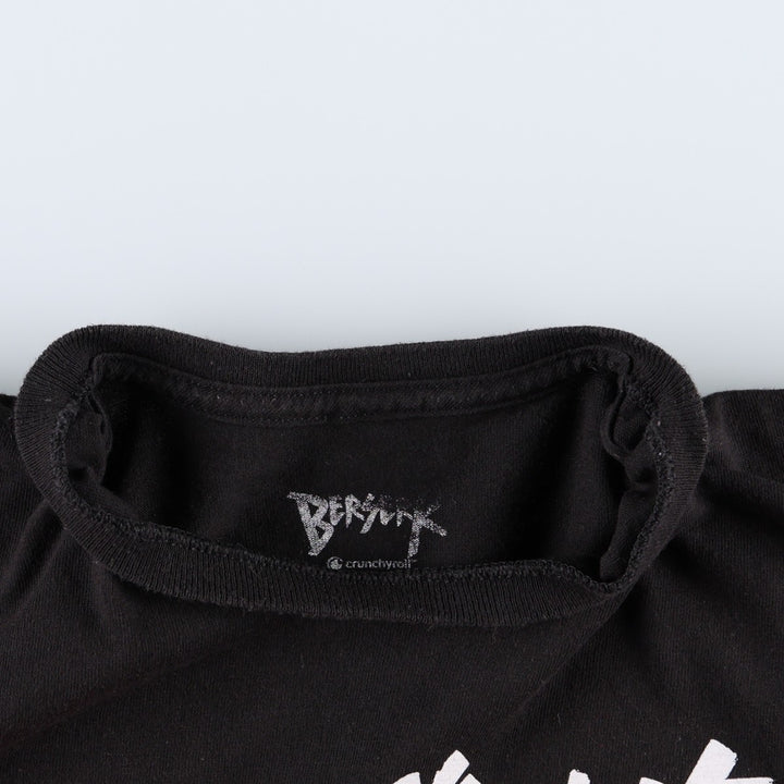 BERSERK Guts Anime Character Print T-Shirt (Men's Size M) cotton black type Vintage Second Hand