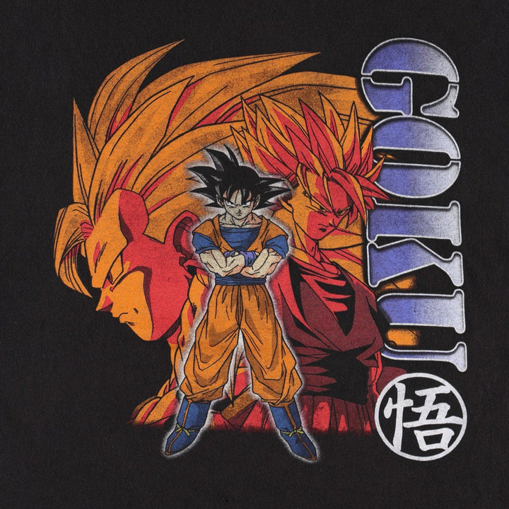 DRAGONBALL Z Son Goku Anime Character Print T-Shirt (Men's XL equivalent) cotton black type Vintage Second Hand
