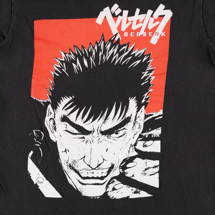 BERSERK Guts Anime Character Print T-Shirt (Men's Size S) cotton black type Vintage Second Hand