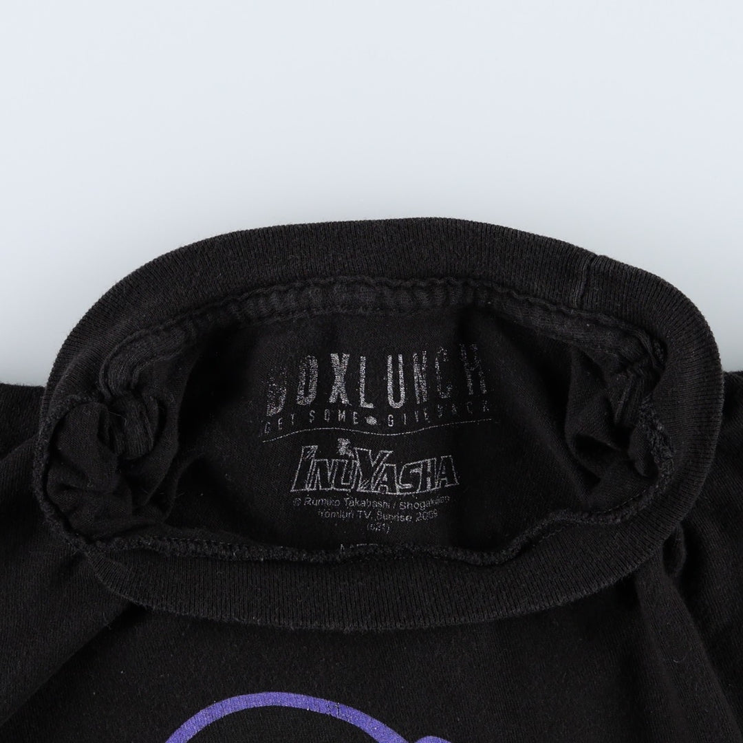 BOXLUNCH INUYASHA Inuyasha Higurashi Kagome Kirara Anime Character Print T-Shirt Men's Size M cotton black type Vintage Second Hand