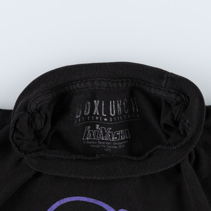 BOXLUNCH INUYASHA Inuyasha Higurashi Kagome Kirara Anime Character Print T-Shirt Men's Size M cotton black type Vintage Second Hand