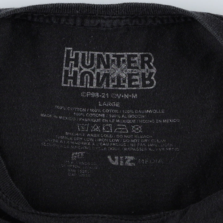 HUNTERxHUNTER Hisoka Morow Anime Character Print T-Shirt (Men's Size L) cotton black type Vintage Second Hand
