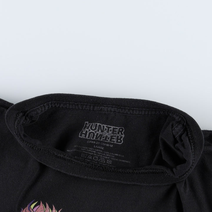 HUNTERxHUNTER Hisoka Morow Anime Character Print T-Shirt (Men's Size L) cotton black type Vintage Second Hand