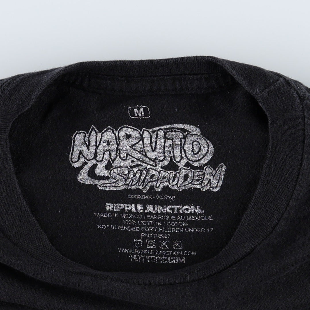Ripple Junction NARUTO SHIPPUDEN Akatsuki Anime Character Print T-Shirt (Men's Size M) cotton black type Vintage Second Hand
