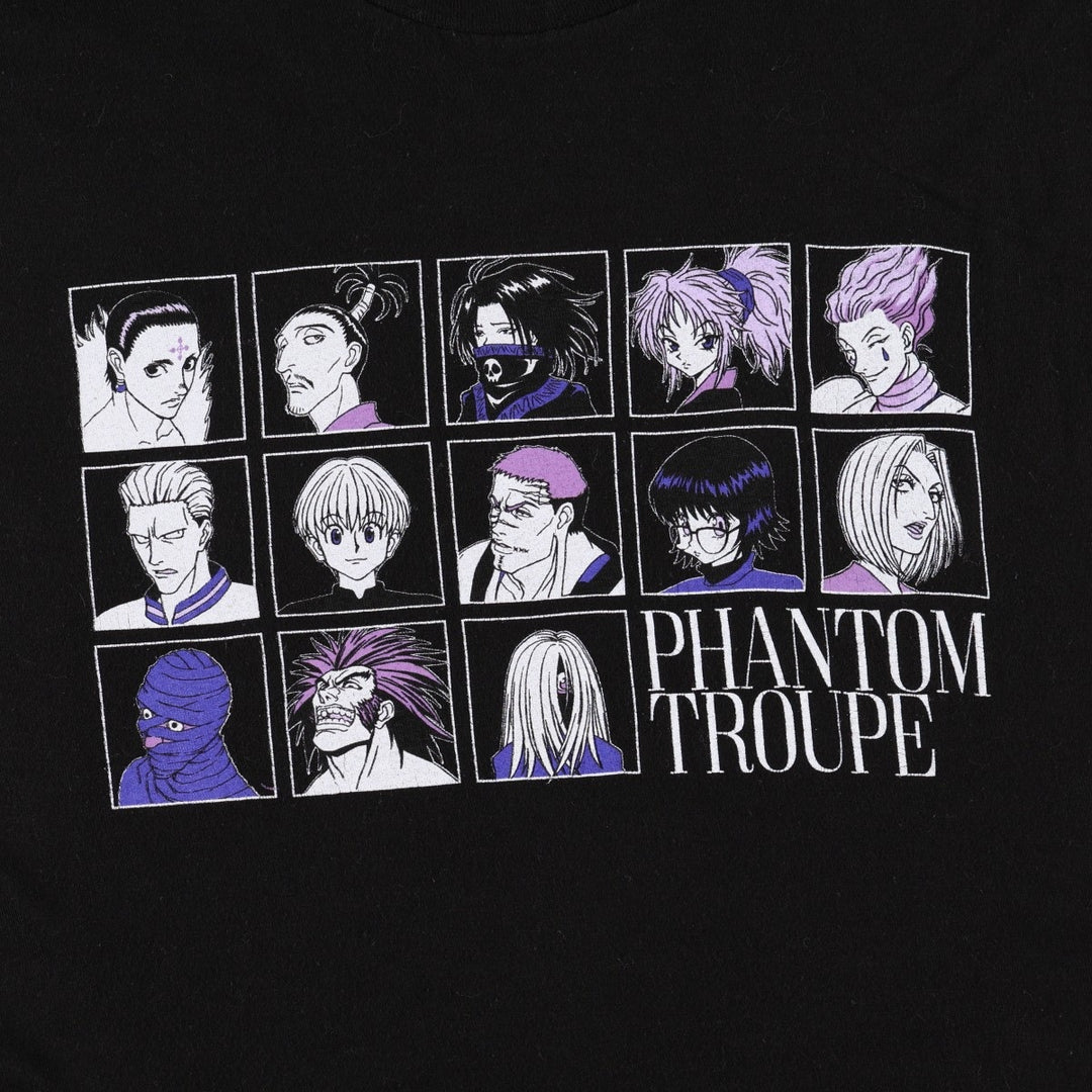 HUNTERxHUNTER Phantom Troupe Anime Character Print T-Shirt (Men's Size M) cotton black type Vintage Second Hand