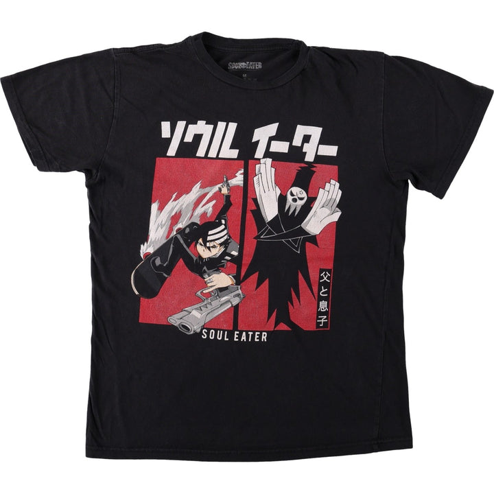 SOUL EATER Death the Kid (Shinigami-sama) Anime Character Print T-Shirt - Men's Size M unclear black type Vintage Second Hand