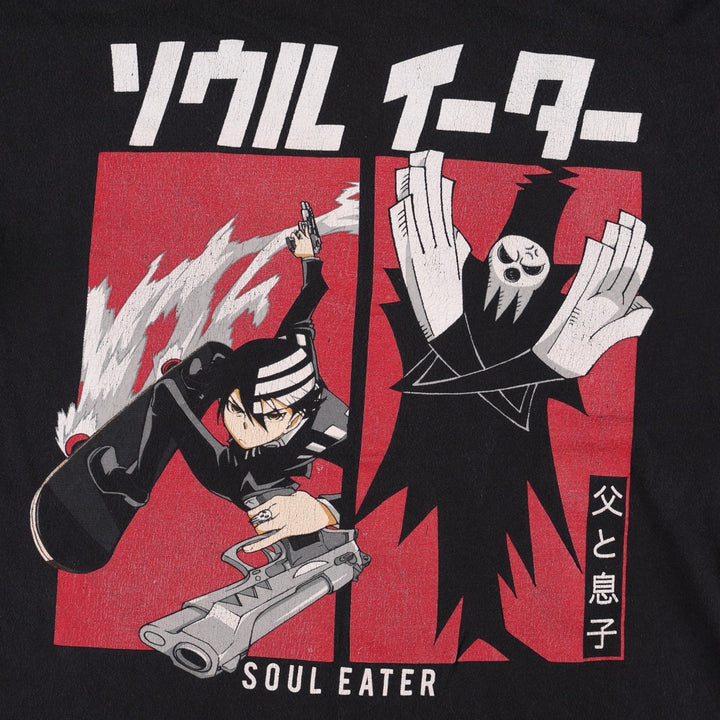 SOUL EATER Death the Kid (Shinigami-sama) Anime Character Print T-Shirt - Men's Size M unclear black type Vintage Second Hand