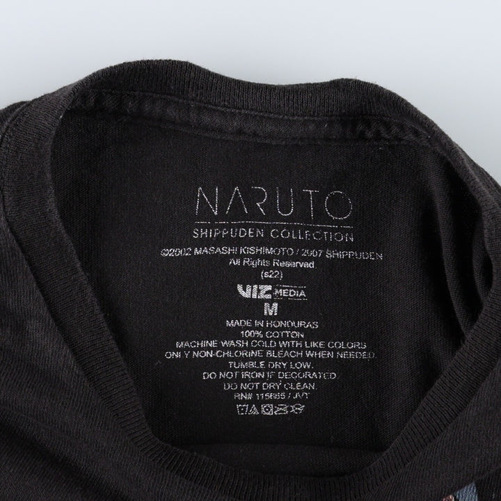 NARUTO SHIPPUDEN Naruto Shippuden Uchiha Itachi Anime Character Print T-Shirt, Men's Size Medium cotton black type Vintage Second Hand
