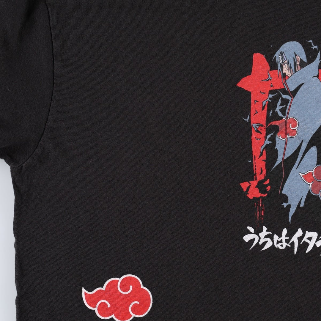 NARUTO SHIPPUDEN Naruto Shippuden Uchiha Itachi Anime Character Print T-Shirt, Men's Size Medium cotton black type Vintage Second Hand