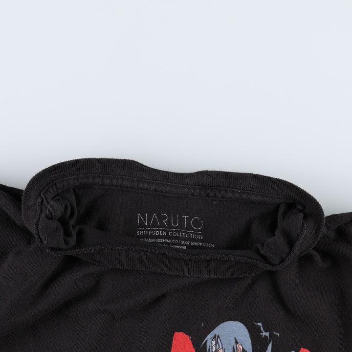 NARUTO SHIPPUDEN Naruto Shippuden Uchiha Itachi Anime Character Print T-Shirt, Men's Size Medium cotton black type Vintage Second Hand