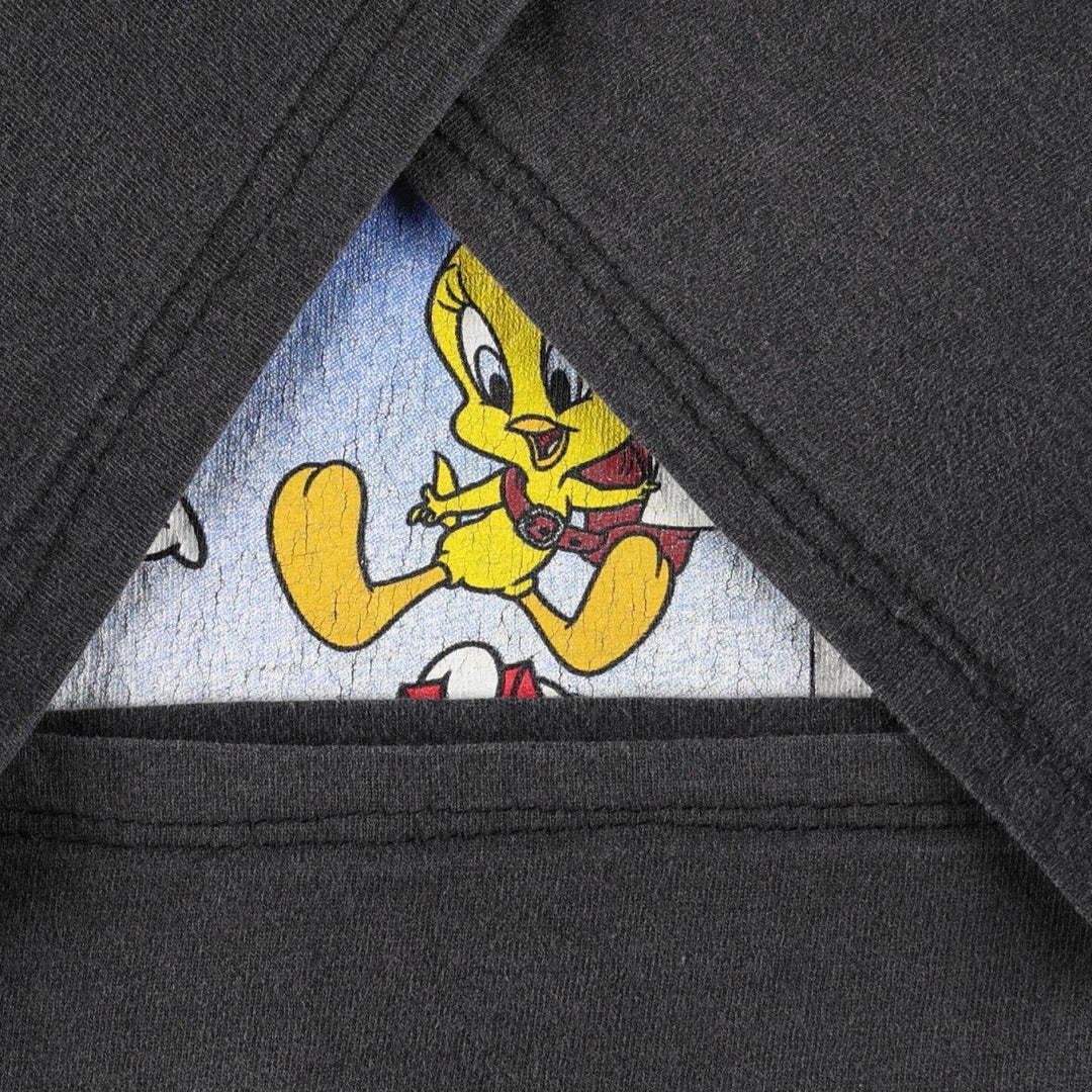 90'S Looney Tunes Sylvester & Tweety Character Print T-Shirt, Made in USA, Men's XL (approx.), Vintage cotton black type Vintage Second Hand