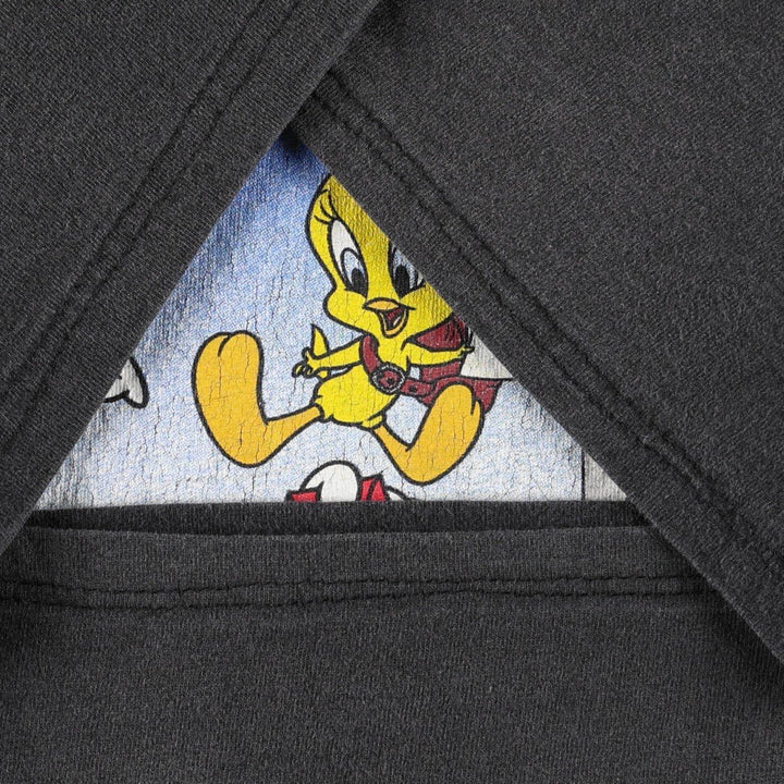 90'S Looney Tunes Sylvester & Tweety Character Print T-Shirt, Made in USA, Men's XL (approx.), Vintage cotton black type Vintage Second Hand