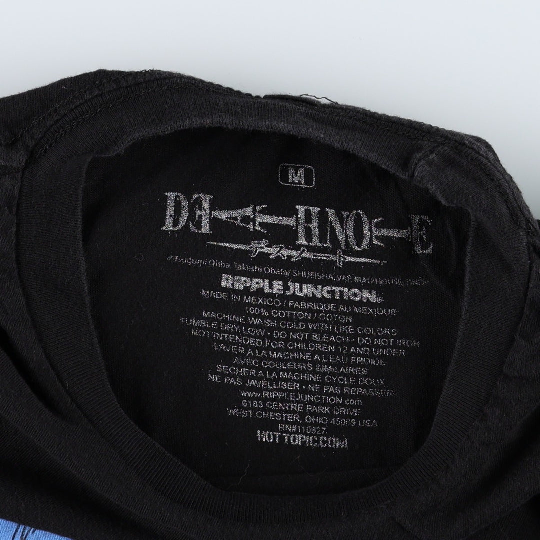 Ripple Junction DEATH NOTE L Anime Character Print T-Shirt (Men's Size M) cotton black type Vintage Second Hand