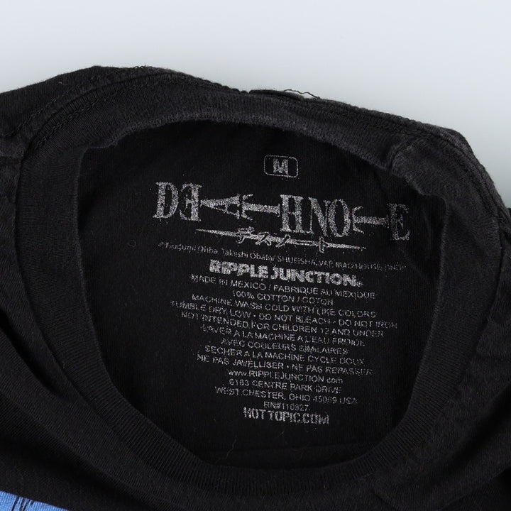 Ripple Junction DEATH NOTE L Anime Character Print T-Shirt (Men's Size M) cotton black type Vintage Second Hand
