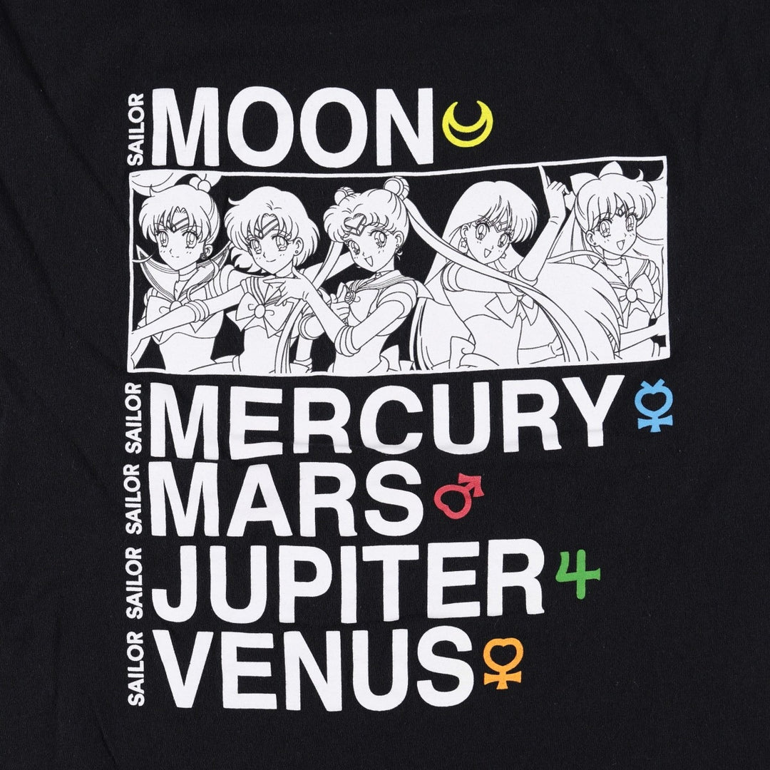 Sailor Moon Anime Character Print T-Shirt (Men's Size L) cotton black type Vintage Second Hand