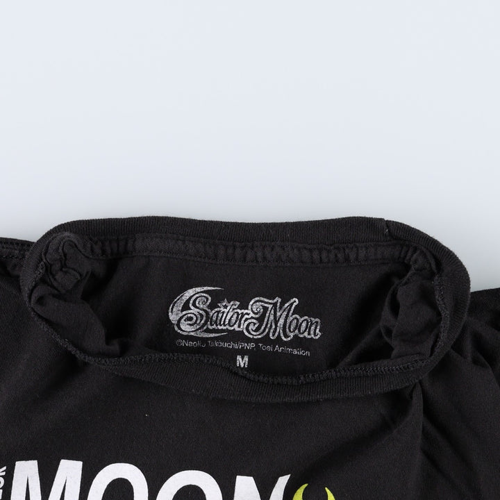 Sailor Moon Anime Character Print T-Shirt (Men's Size M) cotton black type Vintage Second Hand