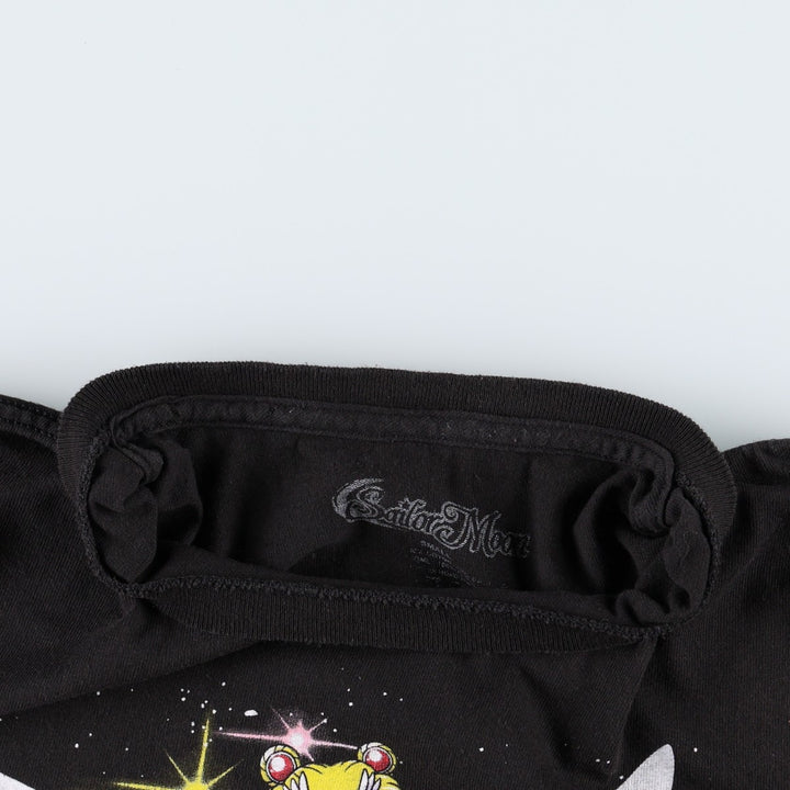 SAILOR MOON Pretty Guardian Sailor Moon Anime Character Print T-Shirt Women's Size S cotton black type Vintage Second Hand