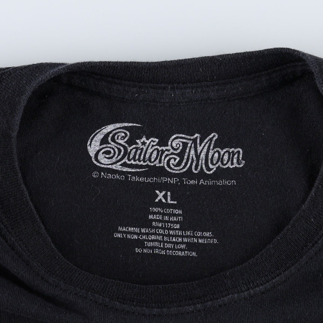 Sailor Moon Anime Character Print T-Shirt (Men's XL equivalent) cotton black type Vintage Second Hand