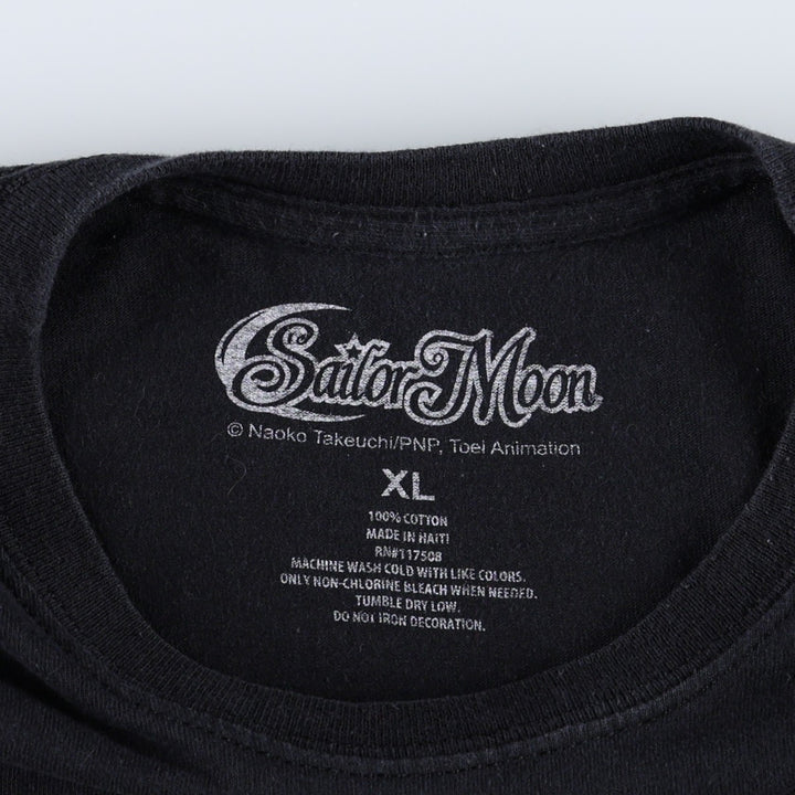 Sailor Moon Anime Character Print T-Shirt (Men's XL equivalent) cotton black type Vintage Second Hand