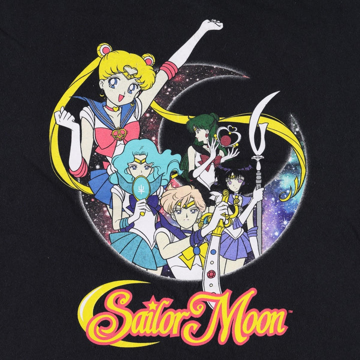 Sailor Moon Anime Character Print T-Shirt (Men's XL equivalent) cotton black type Vintage Second Hand