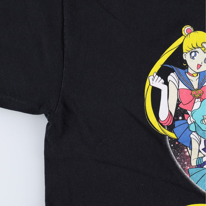 Sailor Moon Anime Character Print T-Shirt (Men's XL equivalent) cotton black type Vintage Second Hand